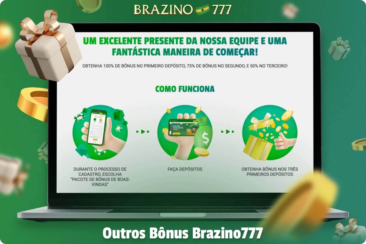 A plataforma Brazino777 oferece a seus usuários brasileiros vários bônus e promoções que lhes permitem receber bônus adicionais por determinadas atividades